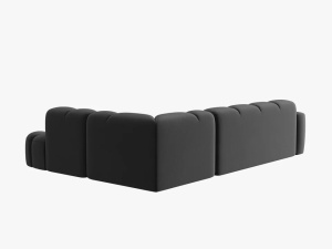 COLTAR LISA, DREAPTA, 5 LOCURI, 293 CM, GRI INCHIS, TAPITERIE DIN CATIFEA, DESIGN DEOSEBIT - Img 4