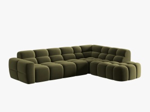 COLTAR LISA, DREAPTA, 5 LOCURI, 293 CM, VERDE OLIVE, TAPITERIE DIN CATIFEA, DESIGN DEOSEBIT - Img 3