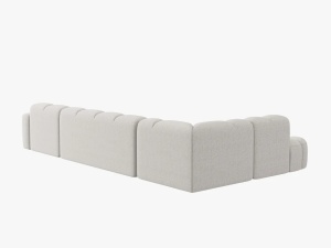 COLTAR LISA, STANGA, 7 LOCURI, 387 CM, GRI DESCHIS 01, TAPITERIE DIN STOFA, DESIGN DEOSEBIT - Img 3