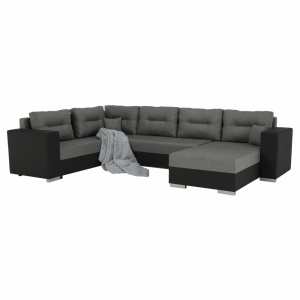 COLTAR MERSI, REVERSIBIL, GRI SI GRI INCHIS,TEXTIL MALMO, EXTENSIBIL, SPATIU DEPOZITARE, STIL MODERN, TK - Img 1