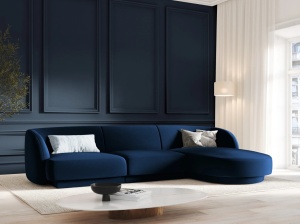 COLTAR MILEY DREAPTA, 4 LOCURI, 255 CM, ALBASTRU 86, TAPITERIE DIN CATIFEA, DESIGN DEOSEBIT