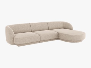 COLTAR MILEY DREAPTA, 4 LOCURI, 255 CM, BEJ 30, TAPITERIE CHENILLE, DESIGN DEOSEBIT