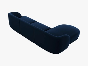 COLTAR MILEY STANGA, 4 LOCURI, 255 CM, ALBASTRU 86, TAPITERIE DIN CATIFEA, DESIGN DEOSEBIT - Img 3