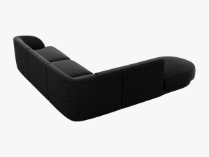 COLTAR MILEY STANGA, 6 LOCURI, 258 CM, NEGRU 19, TAPITERIE CHENILLE, DESIGN DEOSEBIT - Img 3
