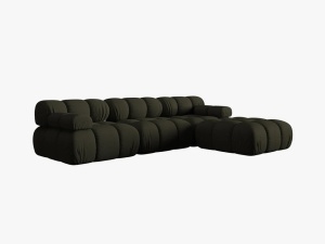 COLTAR MODULAR BELLIS, 4 LOCURI, 282 CM, VERDE 77, TAPITERIE DIN CATIFEA 3D, DESIGN DEOSEBIT