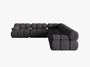 COLTAR MODULAR BELLIS, 5 LOCURI, 282 CM, ESPRESSO 15, TAPITERIE DIN CATIFEA 3D, DESIGN DEOSEBIT - Img 5
