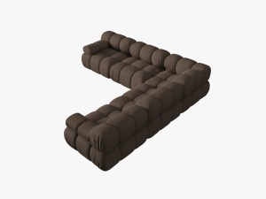 COLTAR MODULAR BELLIS, 5 LOCURI, 282 CM, MARO 40, TAPITERIE DIN CATIFEA 3D, DESIGN DEOSEBIT - Img 4
