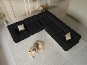 COLTAR MODULAR BELLIS, 5 LOCURI, 282 CM, NEGRU 19, TAPITERIE DIN CATIFEA 3D, DESIGN DEOSEBIT