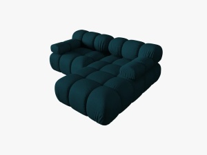 COLTAR MODULAR BELLIS, DREAPTA, 2 LOCURI, 191 CM, BLEUMARIN 87, TAPITERIE DIN CATIFEA 3D, DESIGN DEOSEBIT - Img 3