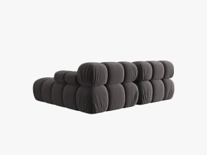 COLTAR MODULAR BELLIS, DREAPTA, 2 LOCURI, 191 CM, GRI INCHIS 97, TAPITERIE DIN CATIFEA, DESIGN DEOSEBIT - Img 6