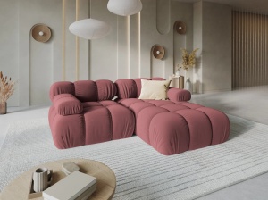COLTAR MODULAR BELLIS, DREAPTA, 2 LOCURI, 191 CM, ROZ 63, TAPITERIE DIN CATIFEA, DESIGN DEOSEBIT