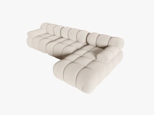COLTAR MODULAR BELLIS, DREAPTA, 3 LOCURI, 285 CM, BEJ DESCHIS 23, TAPITERIE DIN CATIFEA 3D, DESIGN DEOSEBIT - Img 3