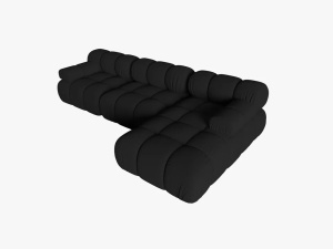 COLTAR MODULAR BELLIS, DREAPTA, 3 LOCURI, 285 CM, NEGRU 19, TAPITERIE DIN CATIFEA 3D, DESIGN DEOSEBIT - Img 4