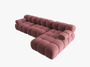 COLTAR MODULAR BELLIS, DREAPTA, 3 LOCURI, 285 CM, ROZ 63, TAPITERIE DIN CATIFEA, DESIGN DEOSEBIT - Img 4