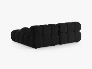 COLTAR MODULAR BELLIS, PE DREAPTA, NEGRU, CU TAPITERIE DIN CATIFEA BLUUVEL, MICADONI - Img 3