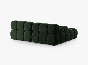 COLTAR MODULAR BELLIS, PE STANGA, VERDE SMARALD, CU TAPITERIE DIN CATIFEA VENUS, MICADONI - Img 3