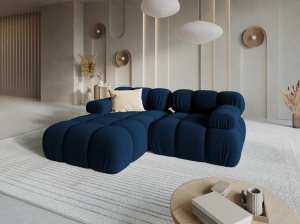 COLTAR MODULAR BELLIS, STANGA, 2 LOCURI, 191 CM, ALBASTRU 81, TAPITERIE DIN CATIFEA, MICADONI