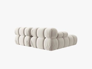COLTAR MODULAR BELLIS, STANGA, 2 LOCURI, 191 CM, BEJ DESCHIS 21, TAPITERIE DIN CATIFEA, MICADONI - Img 2