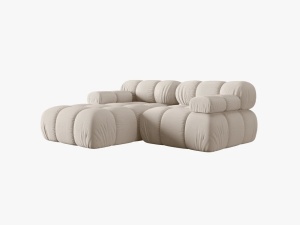 COLTAR MODULAR BELLIS, STANGA, 2 LOCURI, 191 CM, BEJ DESCHIS 23, TAPITERIE DIN CATIFEA 3D, MICADONI - Img 5