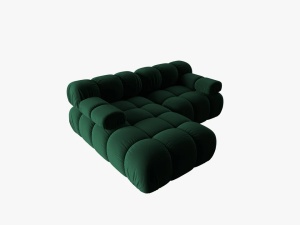 COLTAR MODULAR BELLIS, STANGA, 2 LOCURI, 191 CM, VERDE 38, TAPITERIE DIN CATIFEA, DESIGN DEOSEBIT - Img 4