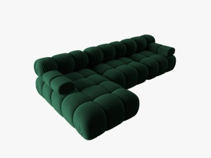 COLTAR MODULAR BELLIS, STANGA, 3 LOCURI, 285 CM, VERDE 38, TAPITERIE DIN CATIFEA, DESIGN DEOSEBIT - Img 4