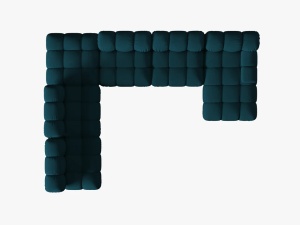 COLTAR MODULAR BELLIS, STANGA, 6 LOCURI, 379 CM, BLEUMARIN 87, TAPITERIE DIN CATIFEA 3D, DESIGN DEOSEBIT - Img 7