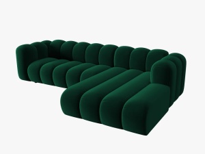 COLTAR MODULAR LUPIN, DREAPTA, 4 LOCURI, 288 CM, VERDE SMARALD 7, TAPITERIE DIN CATIFEA, DESIGN DEOSEBIT - Img 3