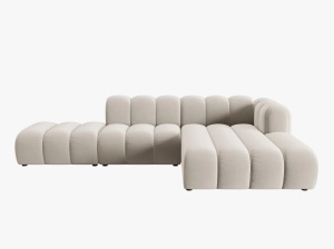 COLTAR MODULAR LUPIN, DREAPTA, 5 LOCURI, 294 CM, BEJ 1, TAPITERIE DIN CATIFEA, DESIGN DEOSEBIT