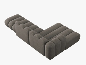 COLTAR MODULAR LUPIN, STANGA, 5 LOCURI, 294 CM, GRI 16, TAPITERIE CHENILLE, DESIGN DEOSEBIT - Img 4