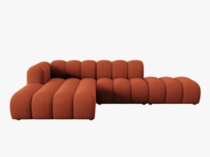 COLTAR MODULAR LUPIN, STANGA, 5 LOCURI, 294 CM, SCORTISOARA 44, TAPITERIE CHENILLE, DESIGN DEOSEBIT - Img 2