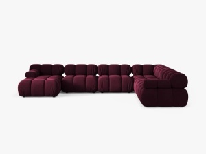 COLTAR MODULAR PANORAMIC BELLIS, PE DREAPTA, VISINIU, CU TAPITERIE DIN CATIFEA VENUS, MICADONI - Img 2