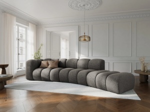 COLTAR SEMIROTUND LUPIN, DREAPTA, 5 LOCURI, 335 CM, GRI 16, TAPITERIE CHENILLE, DESIGN DEOSEBIT