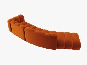 COLTAR SEMIROTUND LUPIN, STANGA, 5 LOCURI, 335 CM, SCORTISOARA 14, TAPITERIE DIN CATIFEA, DESIGN DEOSEBIT - Img 3