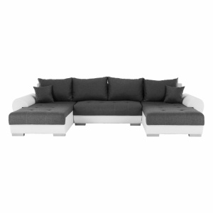 COLTAR TRENDY, TIP U, ALB/GRI, DIN PIELE ECOLOGICA SI TEXTIL, EXTENSIBIL, SPATIU DEPOZITARE, STIL MODERN, TK - Img 2