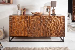 COMODA 160CM, VULCANO, DIN LEMN DE MANGO SI SUPORT METAL, COD 40055 DESIGN RETRO - Img 1