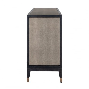 COMODA BLOOMVILLE, 193 CM, BEJ/NEGRU/AURIU ANTICHIZAT, DIN FURNIR DE STEJAR,PIELE ECO SI METAL, RICHMOND INTERIORS - Img 3