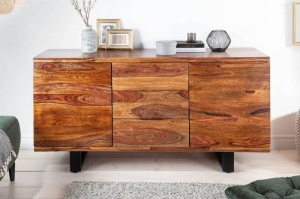 COMODA/BUFET, ELEMENTS II 160CM, COD 37208, DIN LEMN SHEESHAM, DESIGN VINTAGE - Img 2