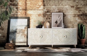 COMODA/BUFET LIVING, ARTIM 1083, DIN LEMN DE MANGO, SCULPTAT MANUAL, ARTIM GROUP SELECTION