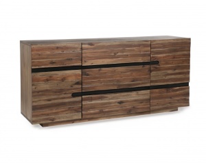 COMODA/BUFET, STIL INDUSTRIAL, WOTAN II 170CM, DIN LEMN MASIV, MDF SI FURNIR, COD 40990