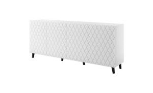 COMODA, CAMA-ASTI-COMODA-BI/BI 200CM, DIN PLACI LAMINATE SI MDF, ALB MAT, DESIGN MODERN - Img 3