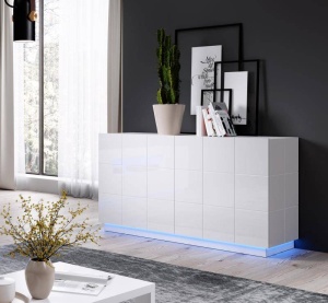 COMODA, CAMA-REJA-KOM2D-GRA/GRA, DIN PLACI LAMINATE SI MDF DIVERSE NUANTE, DESIGN MODERN - Img 2