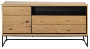 COMODA DIN MDF, FURNIR SI METAL, DALARNA 3, NATUR, STIL INDUSTRIAL, B2 - Img 2