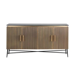 COMODA IRONVILLE, 160 CM, NEGRU/AURIU, DIN MDF, MARMURA SI METAL, RICHMOND INTERIORS - Img 3