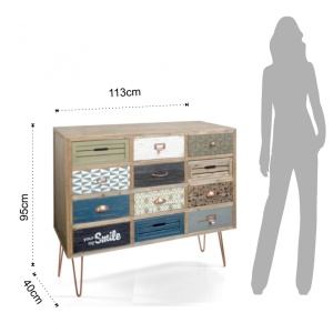 COMODA LIVING 113CM, KIJO-12C, DIN PANOURI DIN LEMN MASIV, DESIGN MODERN - Img 2
