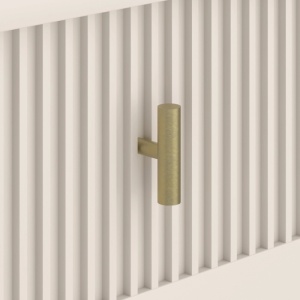 COMODA LIVING 155CM, ARTIM MEBLE, CU 3 USI, REALIZATA DIN MDF, CULOARE BEJ/AURIU, STIL MODERN - Img 4