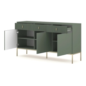 COMODA LIVING 155CM, ARTIM MEBLE, CU 3 USI, REALIZATA DIN MDF, CULOARE VERDE, STIL MODERN - Img 3