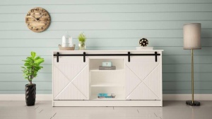 COMODA LIVING, CAMA-GRANERO-KOM-BI/BI 160CM, DIN PLACI LAMINATE SI MDF, DESIGN INDUSTRIAL - Img 7