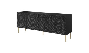 COMODA LIVING, CAMA-HOLE-KOM-190-CZ/CZ, 190CM, NEGRU MAT, DIN PLACI LAMINATE SI MDF, DESIGN MODERN - Img 3