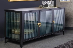 COMODA LIVING, DIN METAL SI STICLA 105CM, AMSTERDAM, DESIGN INDUSTRIAL, ARTIM GROUP SELECTION