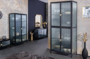 COMODA LIVING, DIN METAL SI STICLA 105CM, AMSTERDAM, DESIGN INDUSTRIAL, ARTIM GROUP SELECTION - Img 6